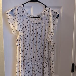 H&M White Dress with Black Floral Pattern...NEVER WORN!!
